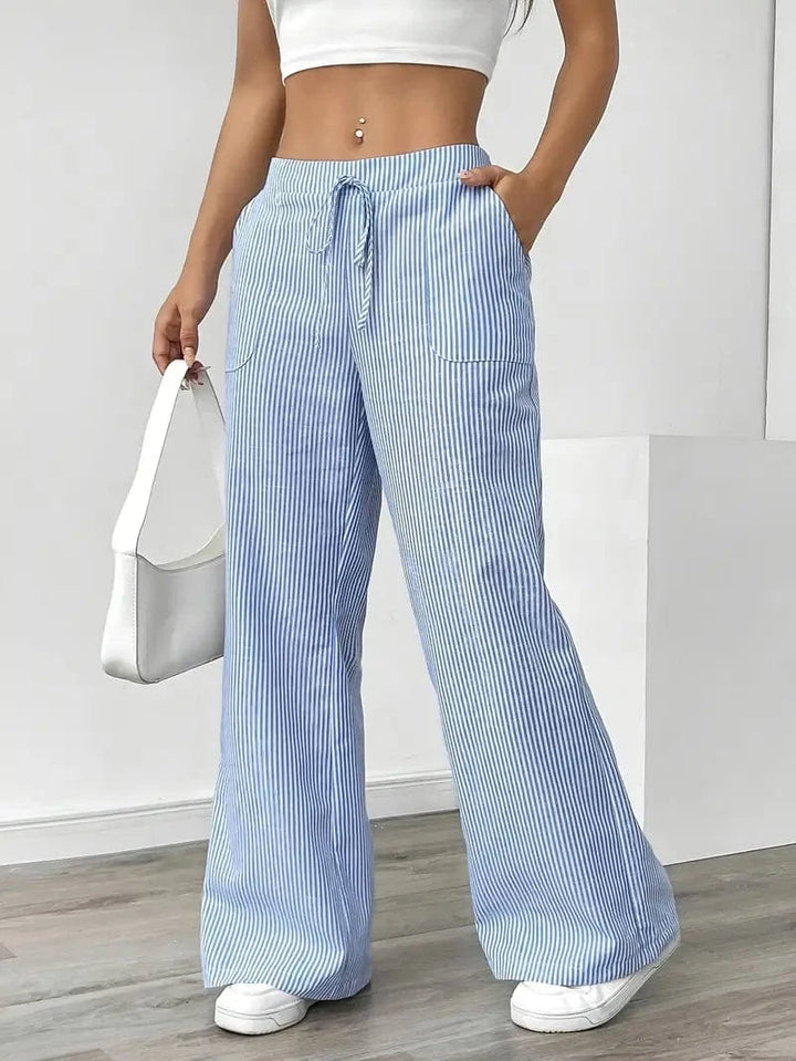 Alina - Pantalón Elegante A Rayas Con Bolsillos