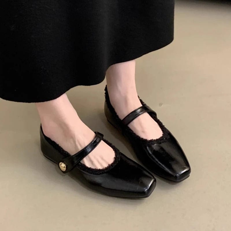 Vionna Fleece Strap Shoes