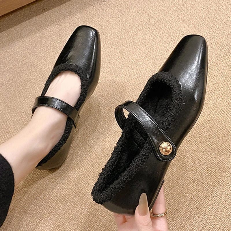 Vionna Fleece Strap Shoes