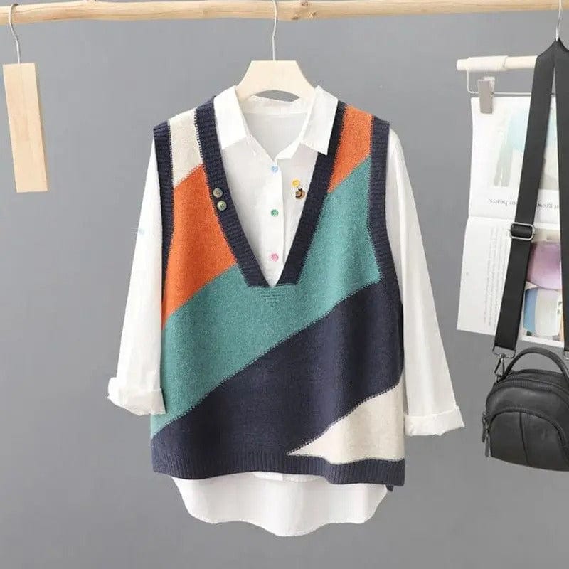 Eliana Color-Block Sweater Vest