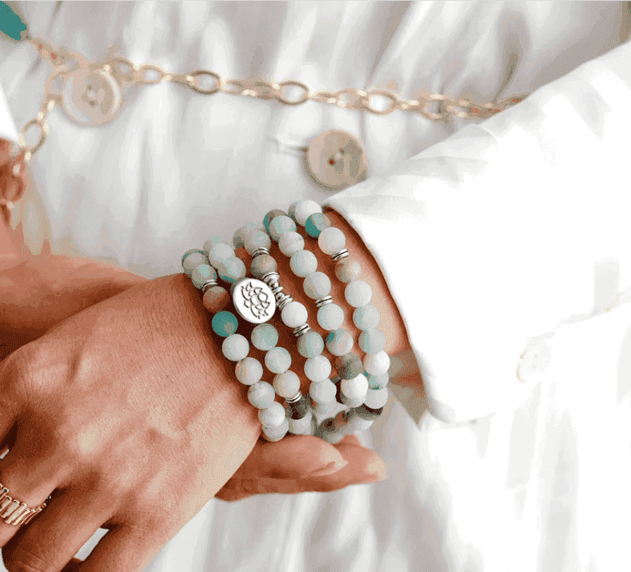 108 Natural Matte Amazonite Stone Mala Prayer Beads