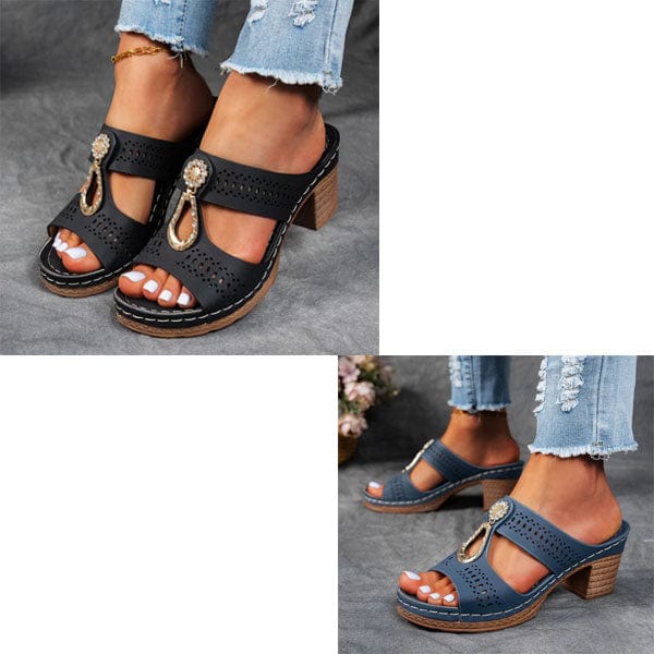 Orthopädische Sandalen mit Strass-Absatz (2 kaufen, KOSTENLOSER VERSAND)