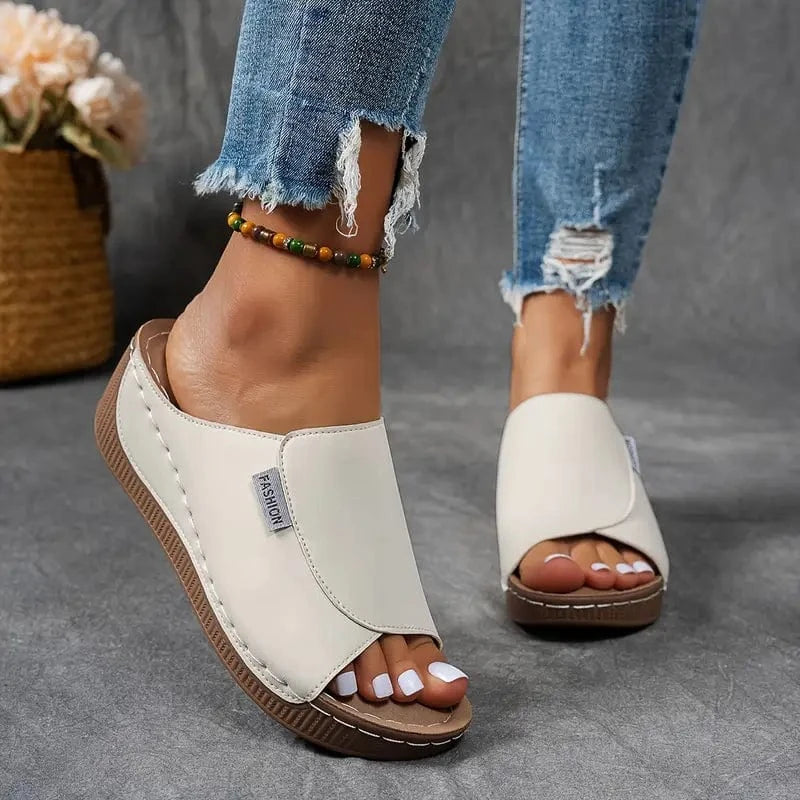 Bequeme Bogenunterstützungsrutschen - Feste Sandalen von Frauen - atmungsaktiv