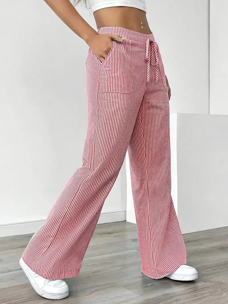 Alina - Pantalón Elegante A Rayas Con Bolsillos