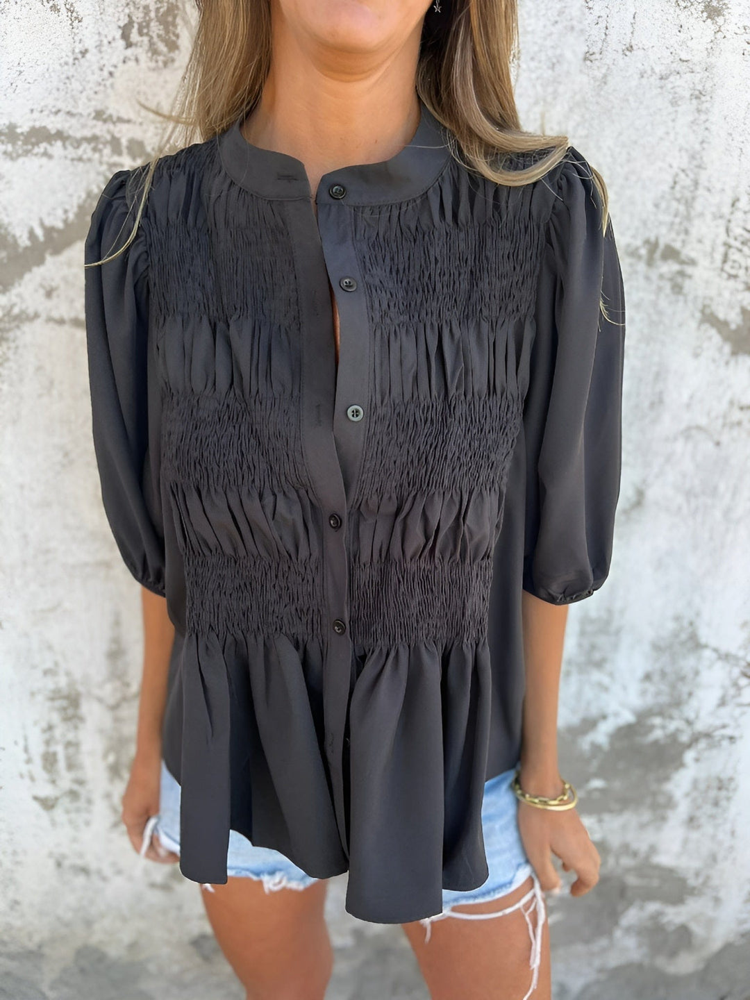 SILVANA | Plisserad Blus