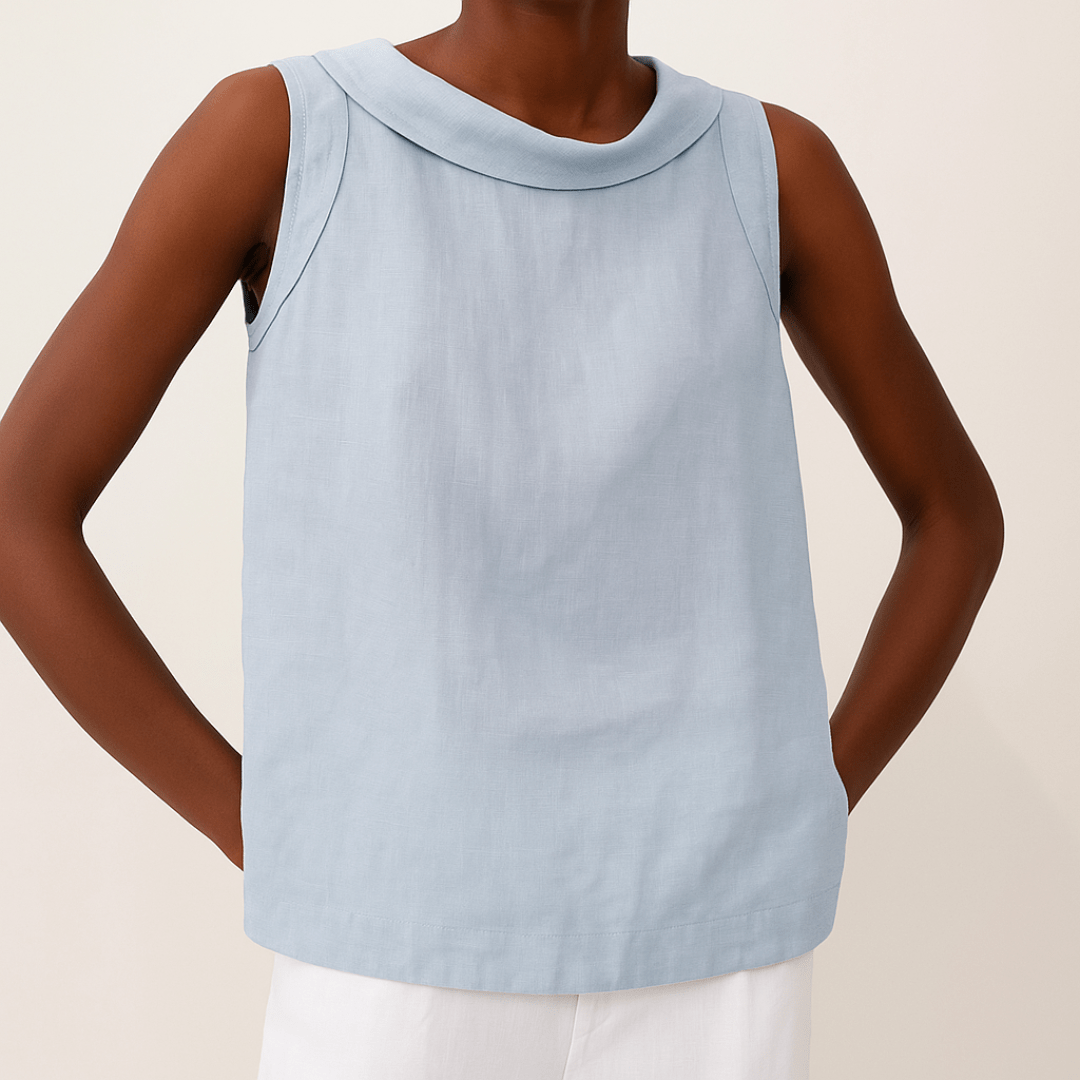 Avice – Sleeveless Roll Collar Top