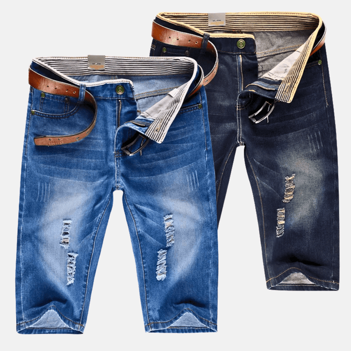 Eleena - Pantaloncini In Denim Effetto Consumato Cresta