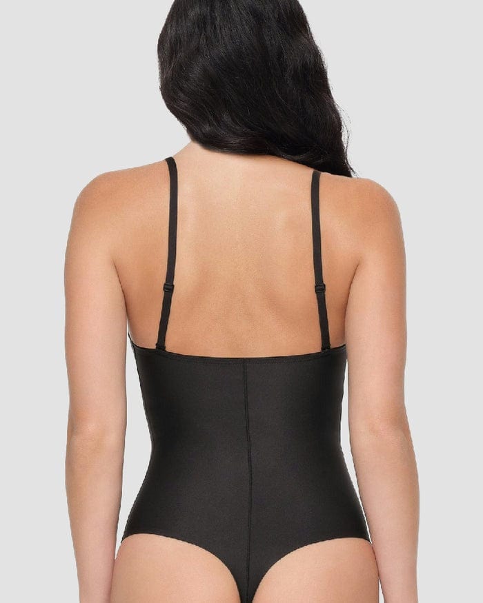 Shapshe® Glatter Push Up Tanga Bodysuit Nahtlos Tiefer V-Ausschnitt Body Shaper