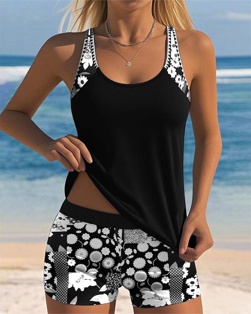 SABRINA | Costume da Bagno Due Pezzi con Vestibilità Comoda e Stile Floreale da Spiaggia