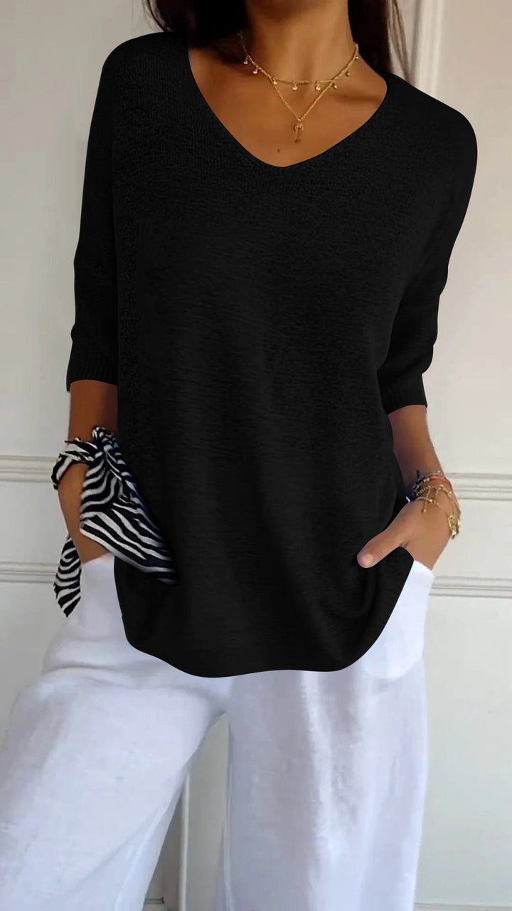 Schönberg™ | Gestrickte Top mit elegantem V-Ausschnitt