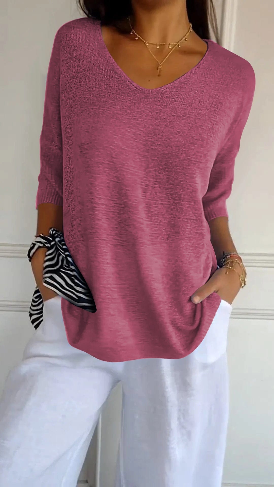 Schönberg™ | Gestrickte Top mit elegantem V-Ausschnitt