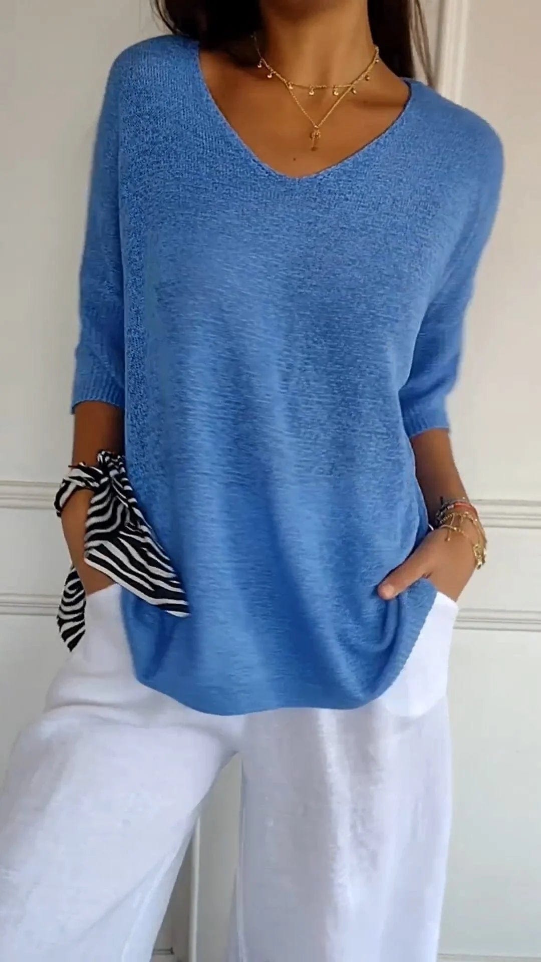 Schönberg™ | Gestrickte Top mit elegantem V-Ausschnitt