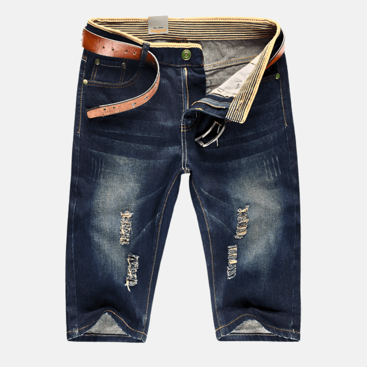 Eleena - Pantaloncini In Denim Effetto Consumato Cresta