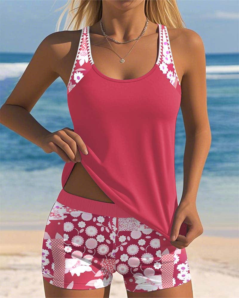 SABRINA | Costume da Bagno Due Pezzi con Vestibilità Comoda e Stile Floreale da Spiaggia