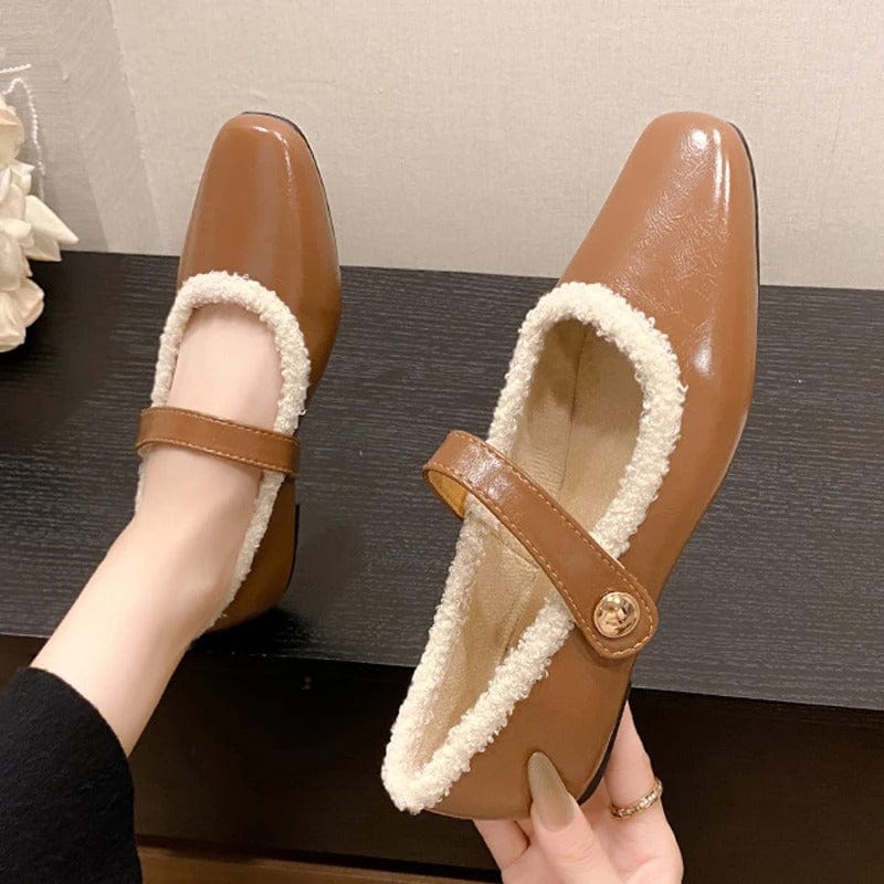 Vionna Fleece Strap Shoes