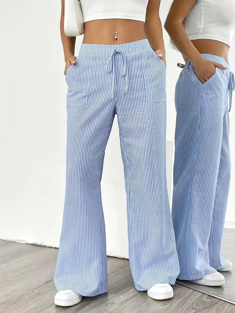Alina - Pantalón Elegante A Rayas Con Bolsillos