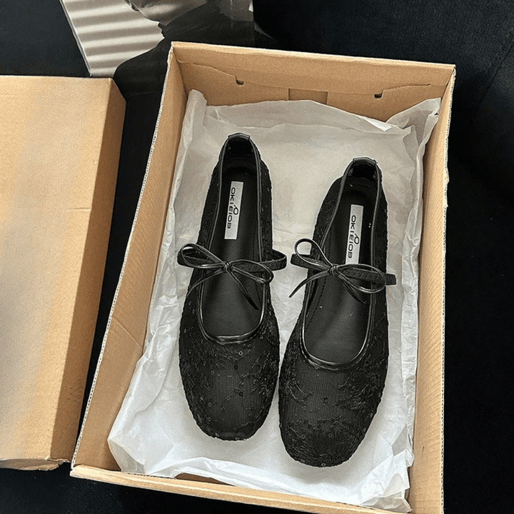 Vionna Lace Bow Flats
