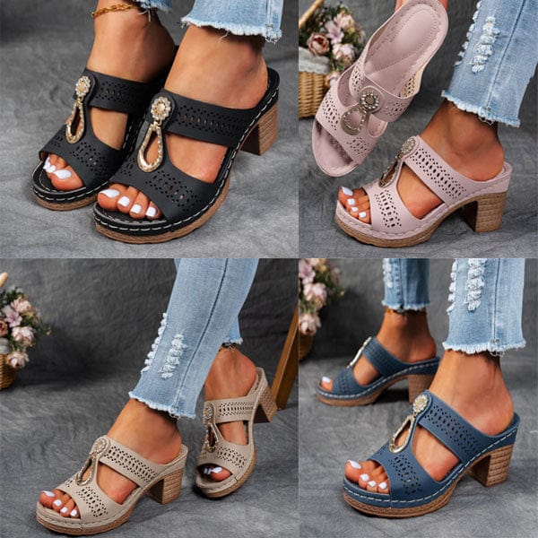 Orthopädische Sandalen mit Strass-Absatz (2 kaufen, KOSTENLOSER VERSAND)