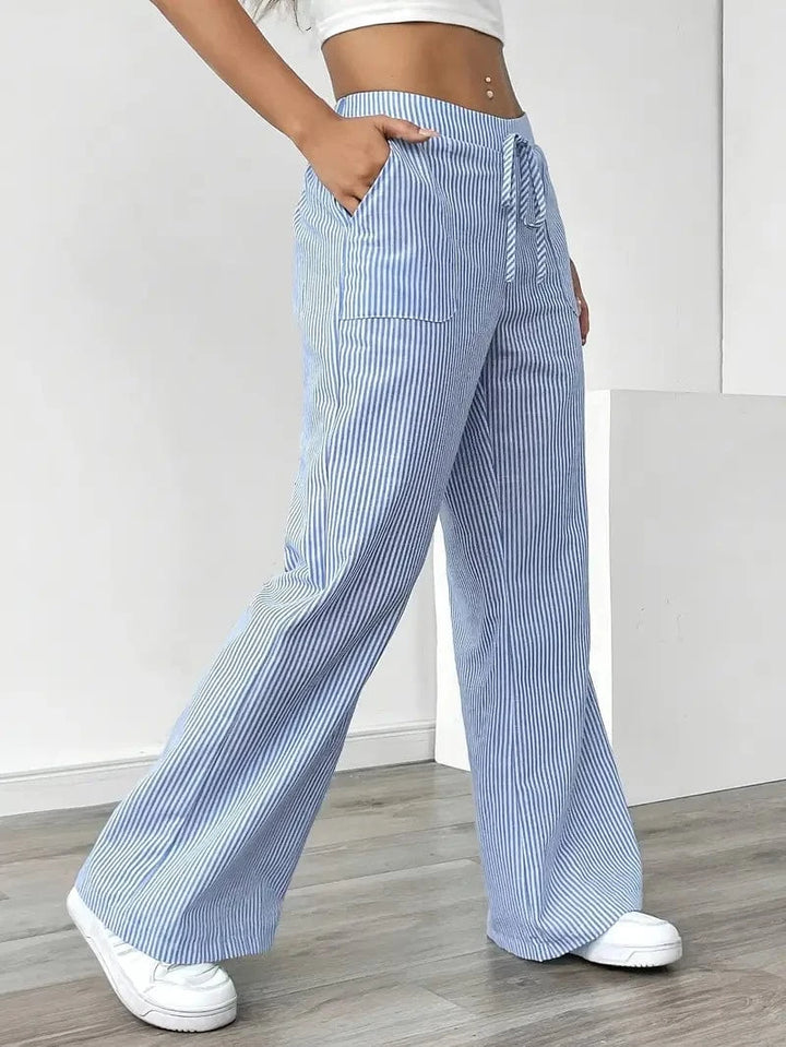 Alina - Pantalón Elegante A Rayas Con Bolsillos