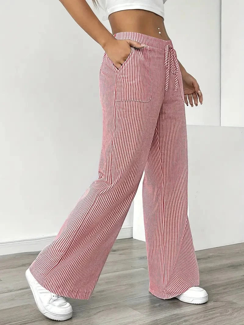 Alina - Pantalón Elegante A Rayas Con Bolsillos