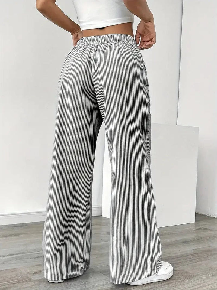 Alina - Pantalón Elegante A Rayas Con Bolsillos