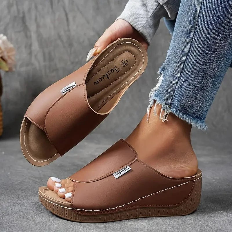 Bequeme Bogenunterstützungsrutschen - Feste Sandalen von Frauen - atmungsaktiv
