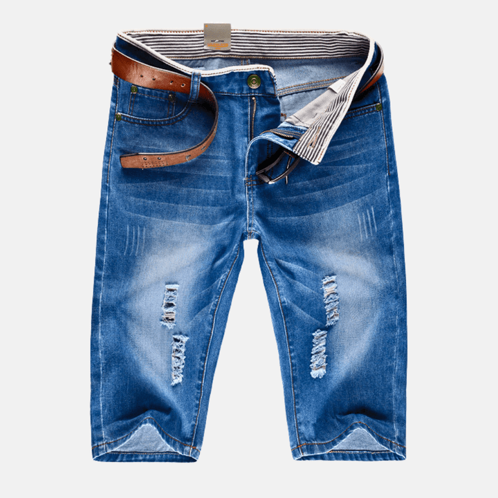 Eleena - Pantaloncini In Denim Effetto Consumato Cresta