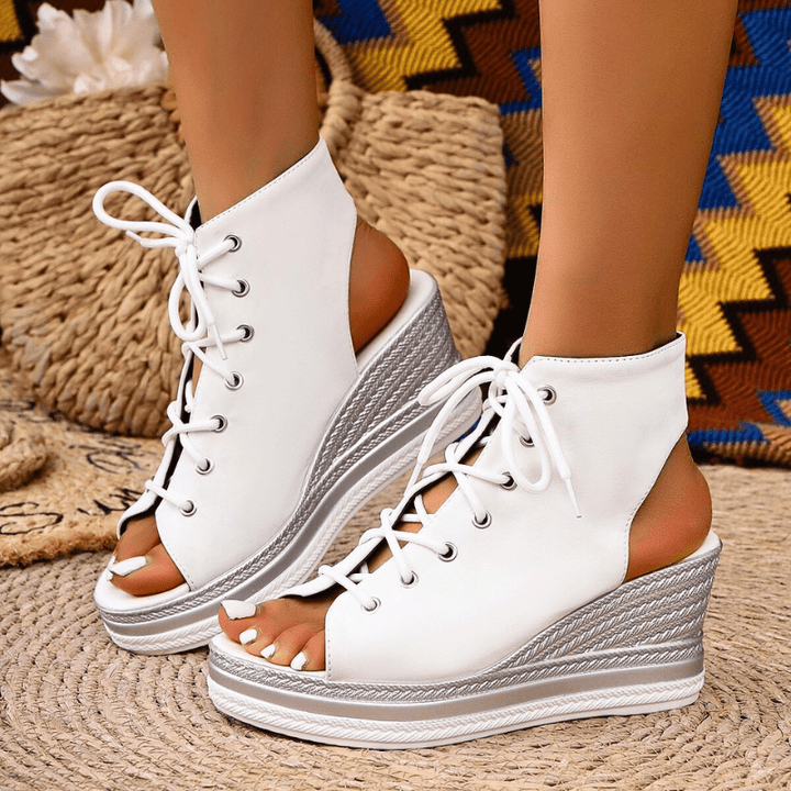 Marina Lace-Up Wedge Sandals