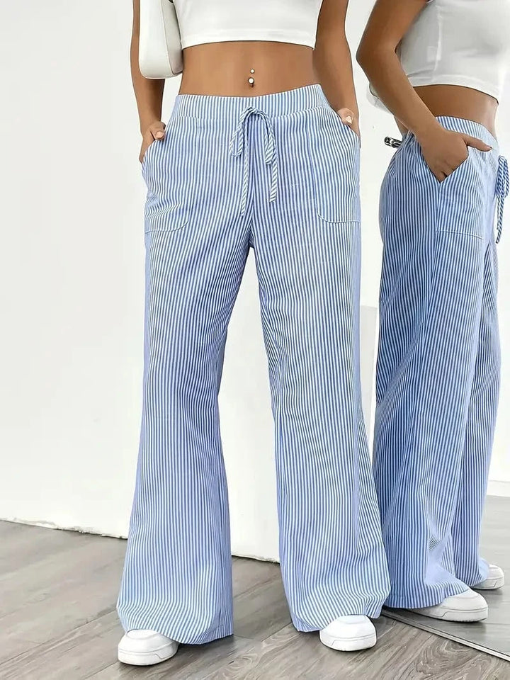 Louise - Pantalons Rayés Décontractés