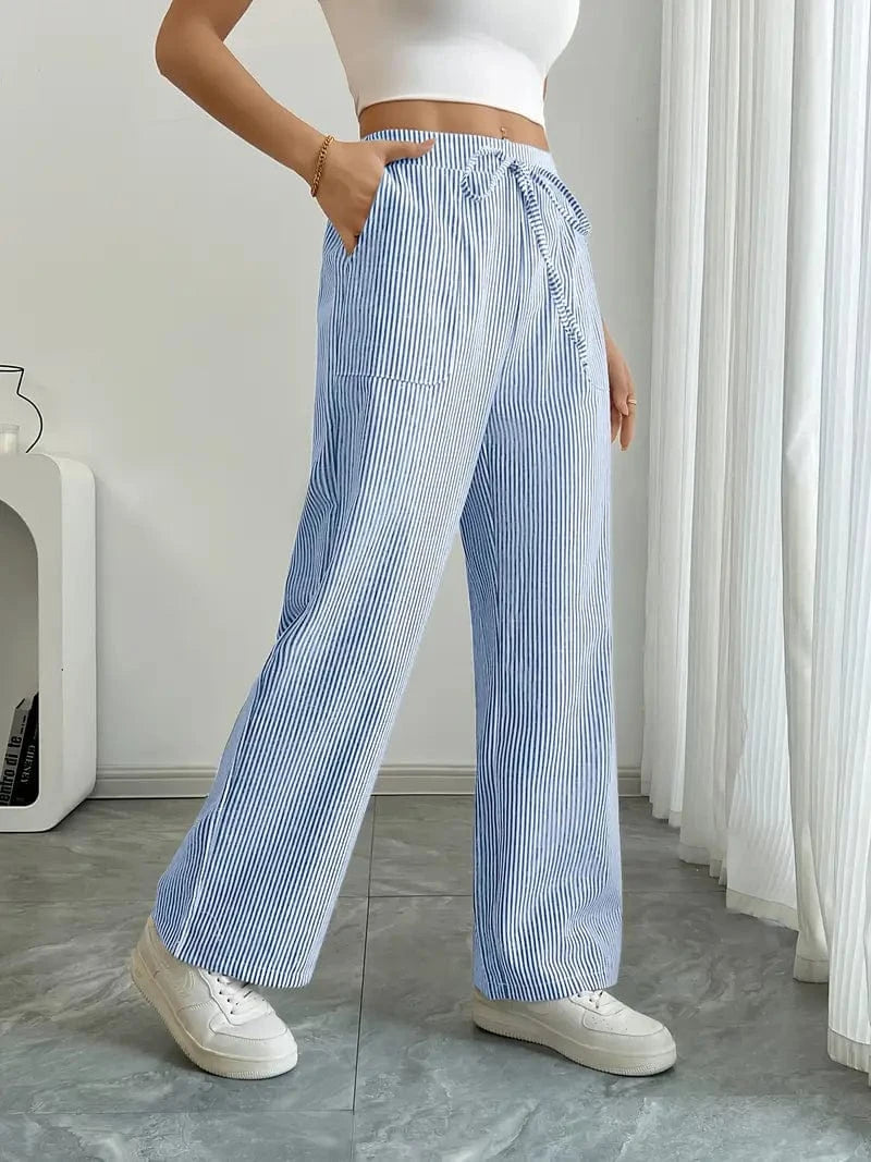 Alina - Pantalón Elegante A Rayas Con Bolsillos