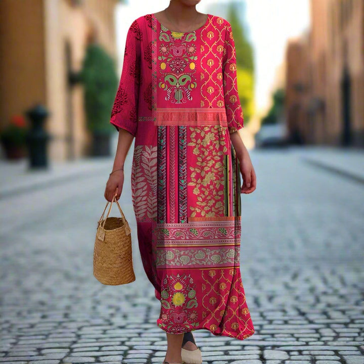 Marlene – Locker geschnittenes Boho-Maxikleid