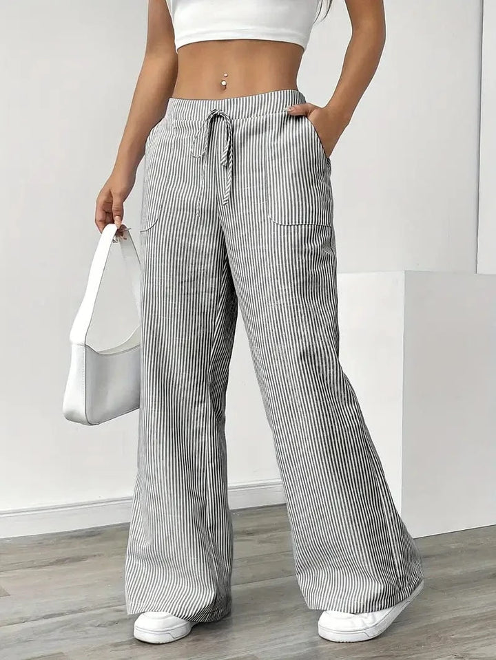 Alina - Pantalón Elegante A Rayas Con Bolsillos