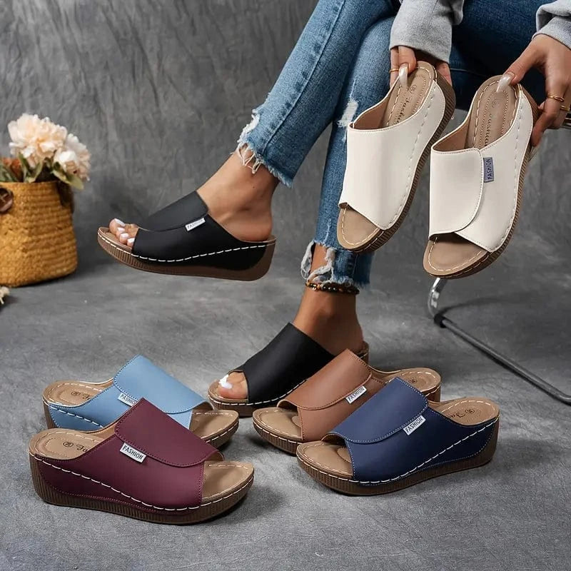 Bequeme Bogenunterstützungsrutschen - Feste Sandalen von Frauen - atmungsaktiv