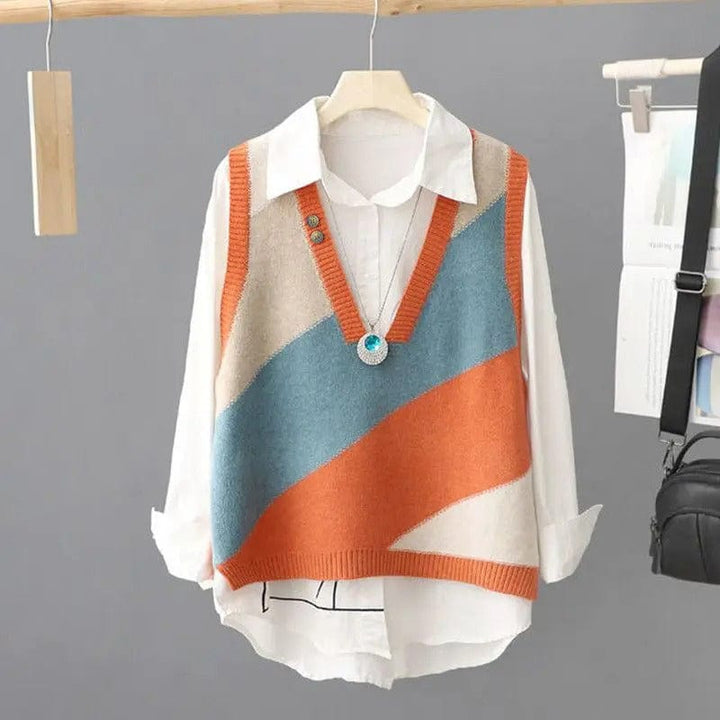 Eliana Color-Block Sweater Vest