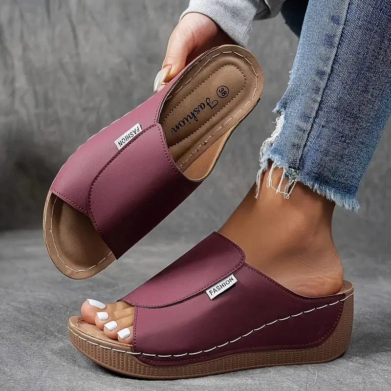 Bequeme Bogenunterstützungsrutschen - Feste Sandalen von Frauen - atmungsaktiv