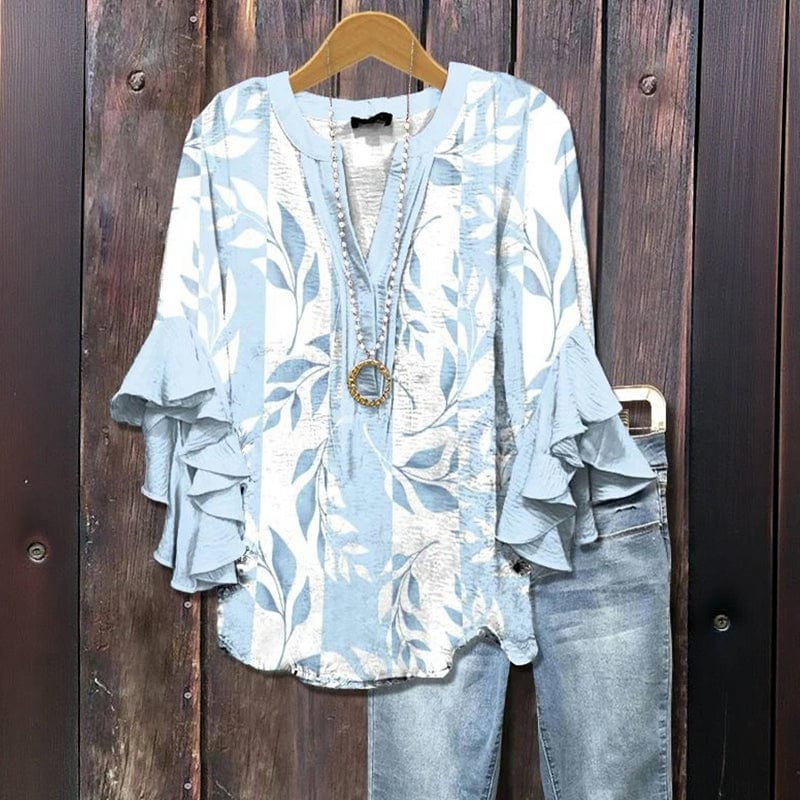 Casual Blouse Met Bladprint