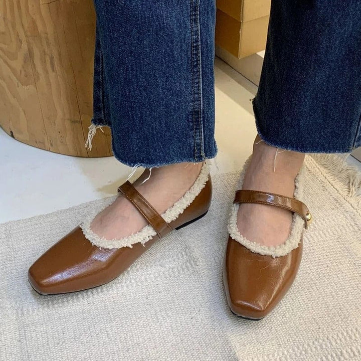 Vionna Fleece Strap Shoes