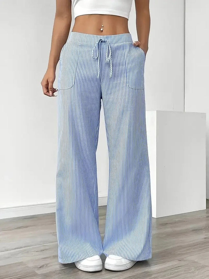 Louise - Pantalons Rayés Décontractés