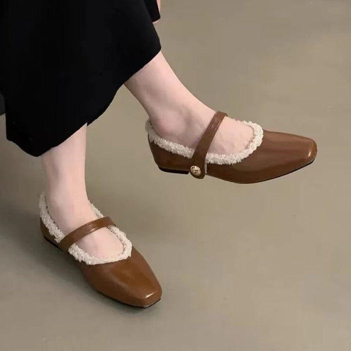 Vionna Fleece Strap Shoes