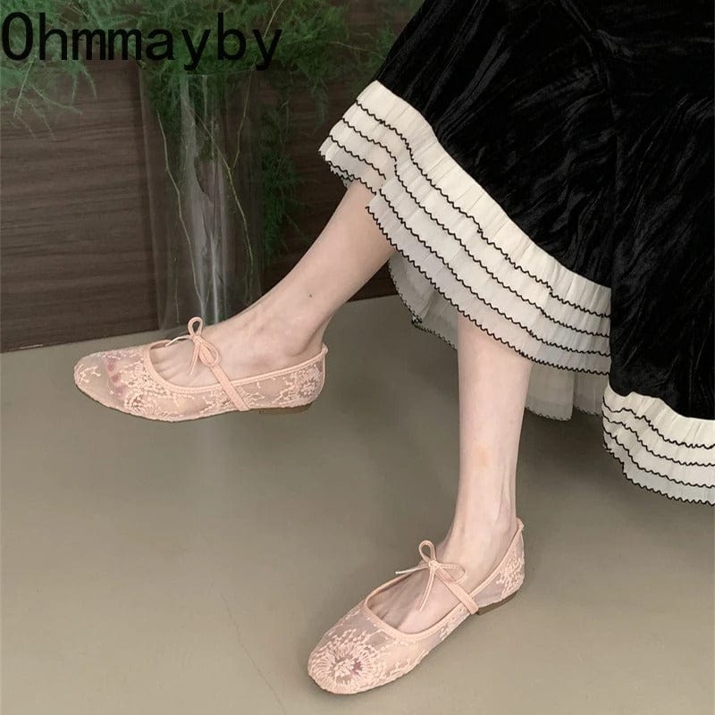 Vionna Lace Bow Flats