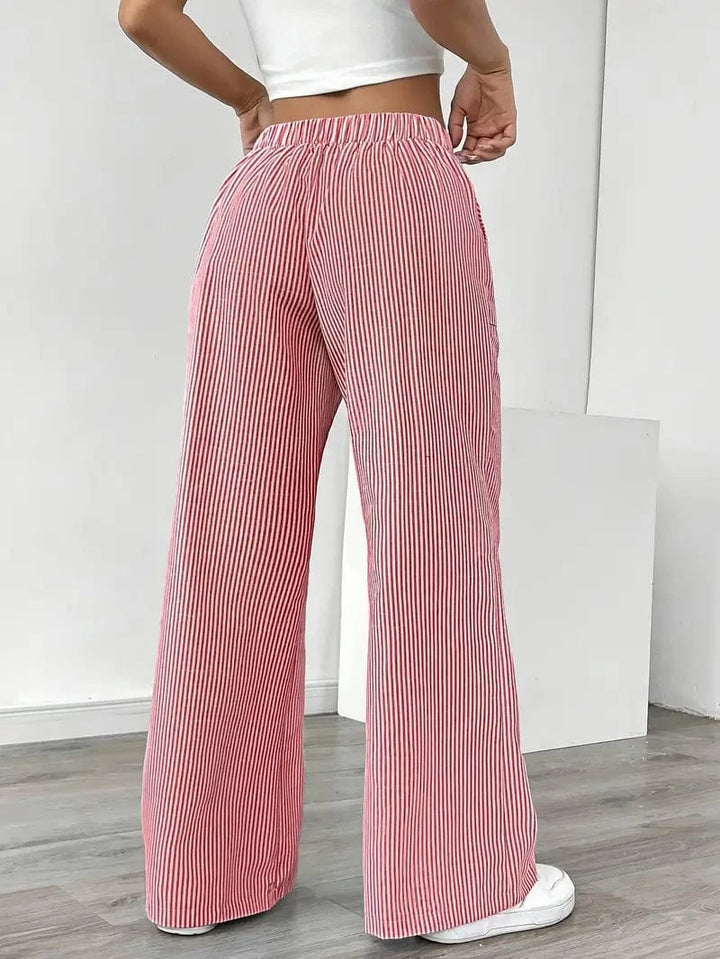 Louise - Pantalons Rayés Décontractés