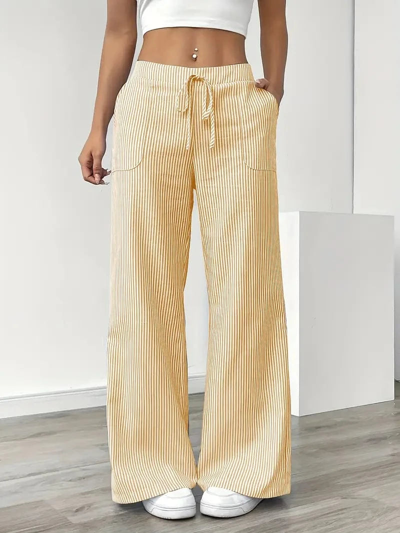 Alina - Pantalón Elegante A Rayas Con Bolsillos