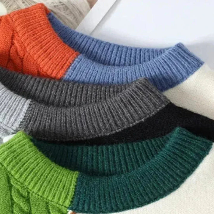 Kelvin Patchwork O-Neck Sweater