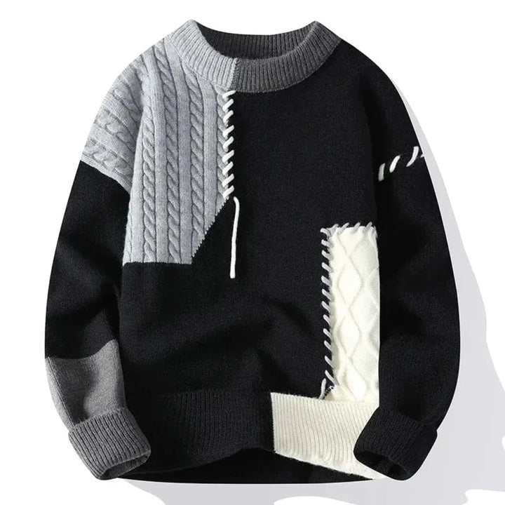 Kelvin Patchwork O-Neck Sweater