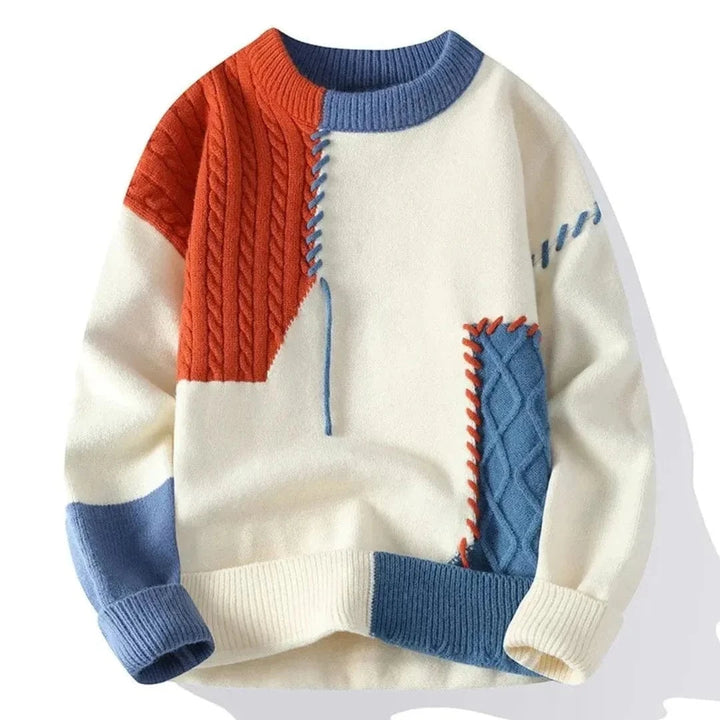 Kelvin Patchwork O-Neck Sweater