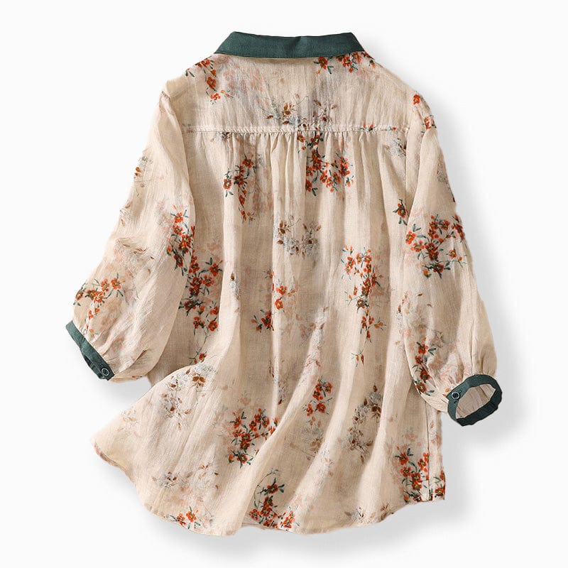 Botanical Breeze Linen Blouse