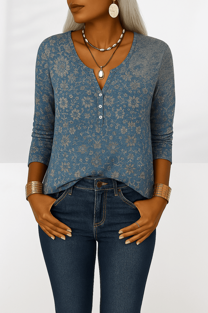 Flossie - Blusa Con Estampado Floral Y Mangas Largas