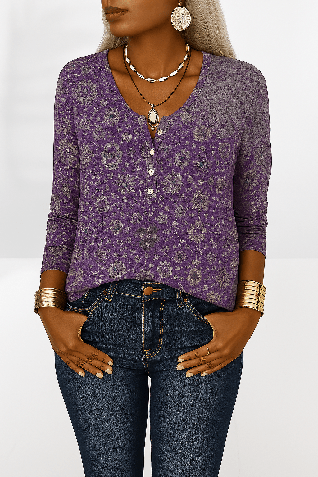 Flossie - Blusa Con Estampado Floral Y Mangas Largas