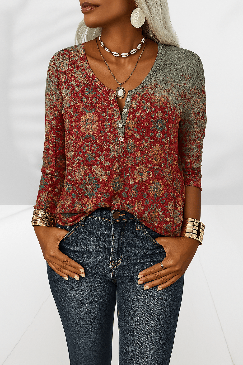 Flossie - Blusa Con Estampado Floral Y Mangas Largas