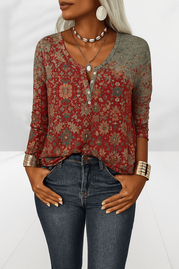 Flossie - Blusa Con Estampado Floral Y Mangas Largas